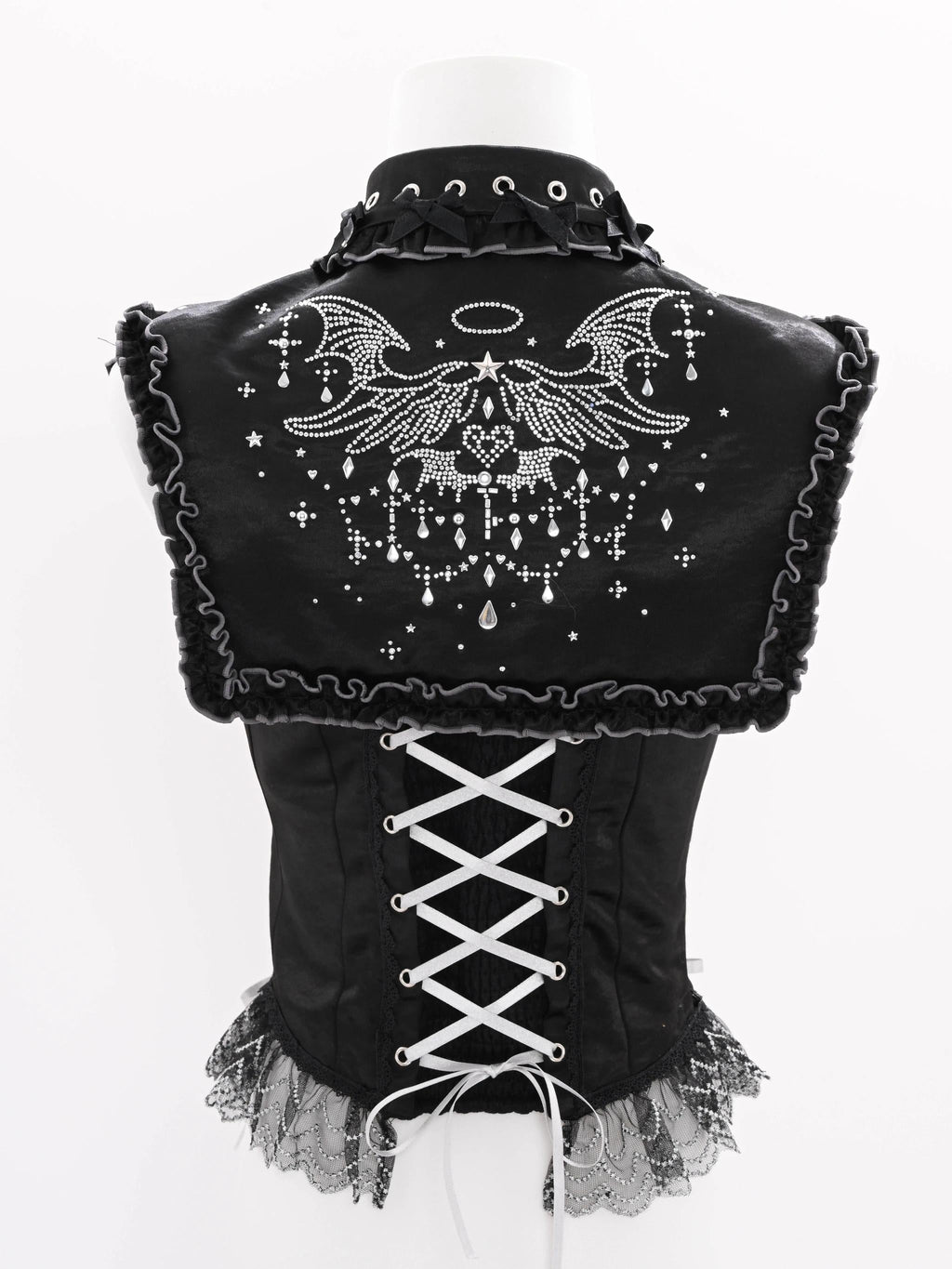 Metallic Angel Black Gothic Lolita Top and Ruffled Skirt Set - image 28
