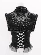 Metallic Angel Black Gothic Lolita Top and Ruffled Skirt Set - image 28