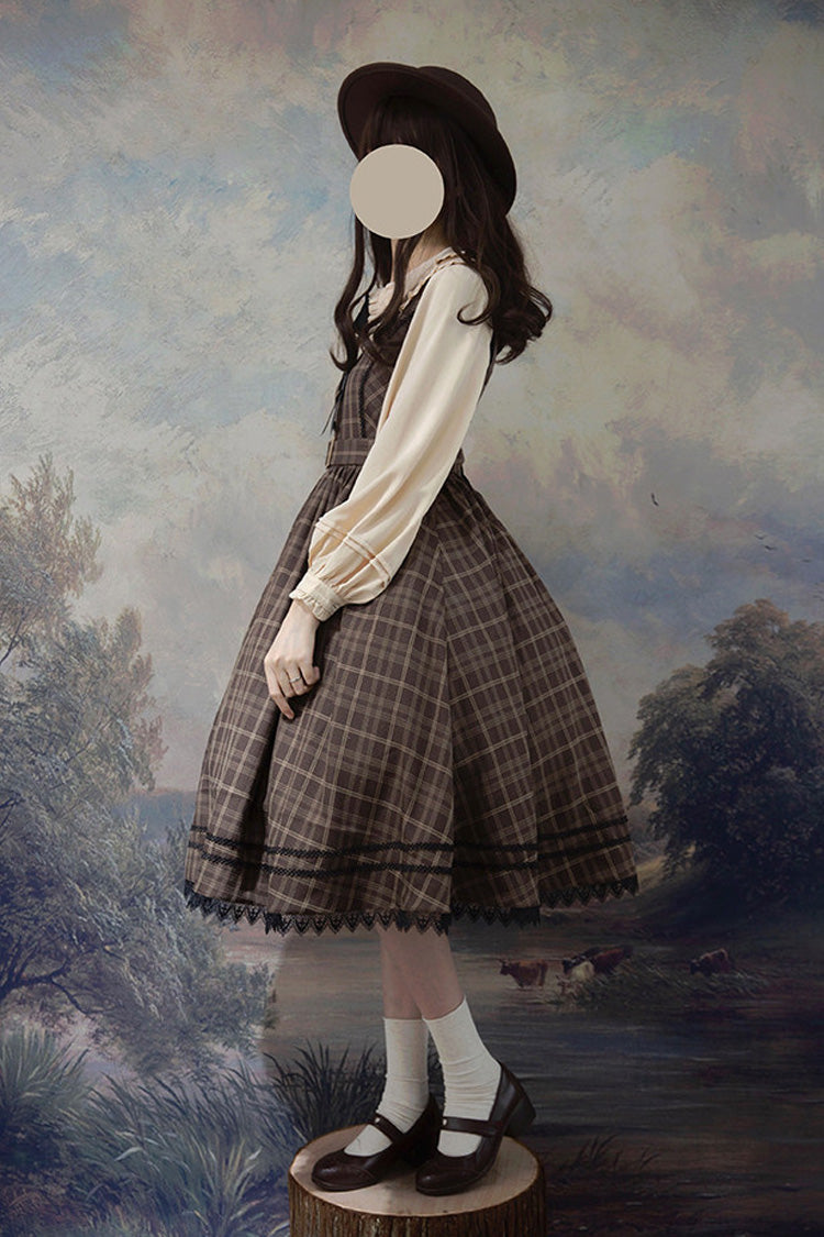 Poem of Greina - Classic Lolita JSK Dress in Brown - image 2