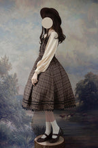 Poem of Greina - Classic Lolita JSK Dress in Brown - image 2