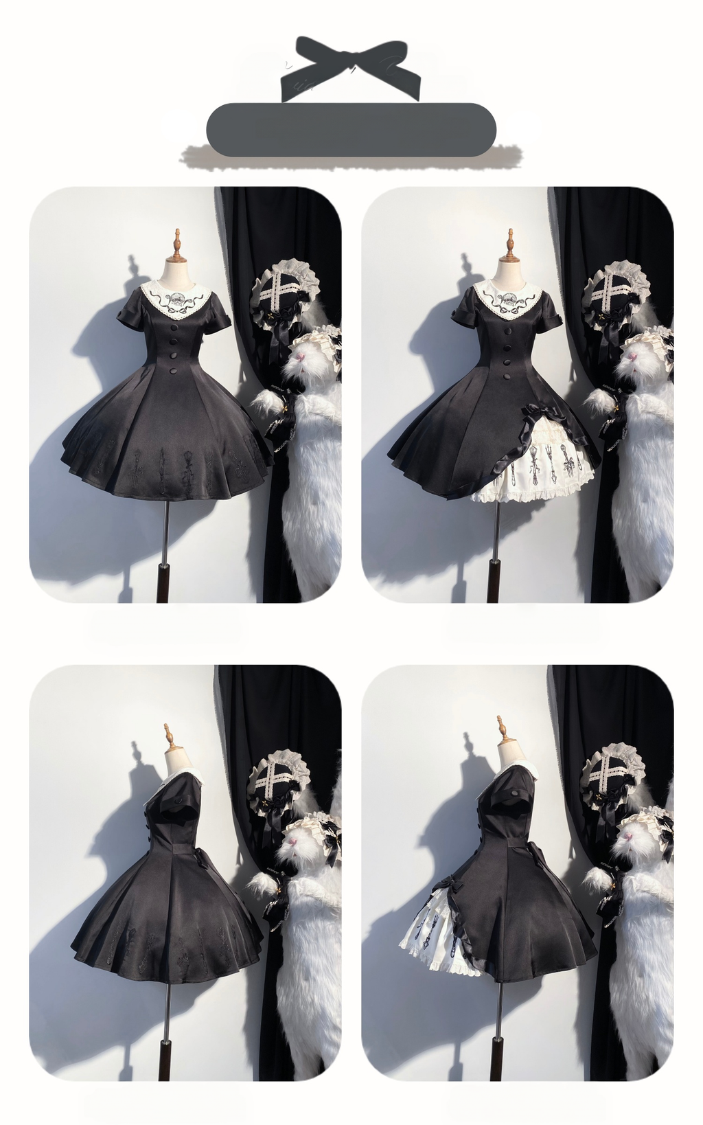 Silent Dinner - Gothic Cutlery Embroidery Lolita OP - image 7