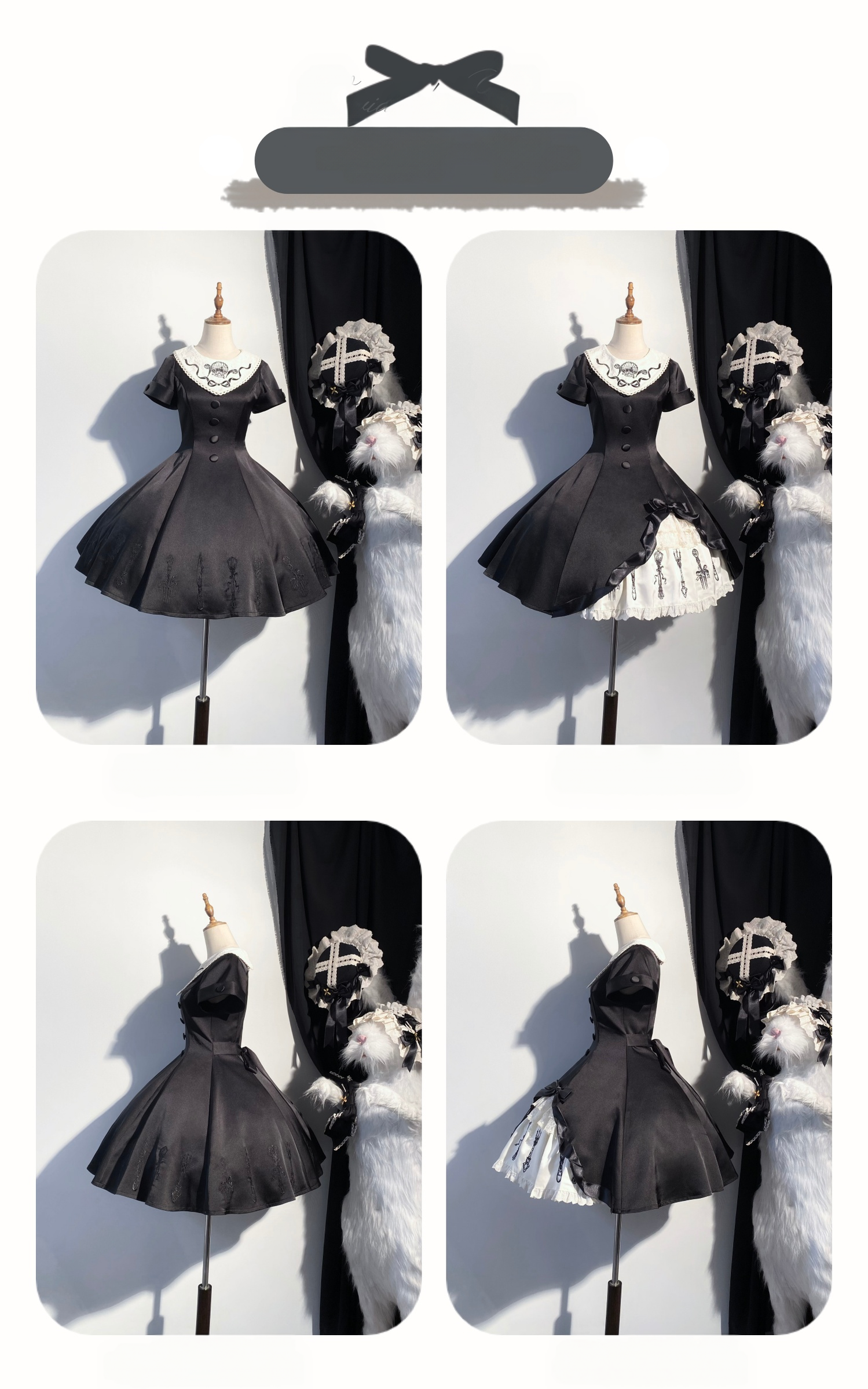 Silent Dinner - Gothic Cutlery Embroidery Lolita OP - image 7