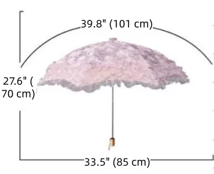 Foldable Princess Lolita Sequin Sun Parasol - image 7