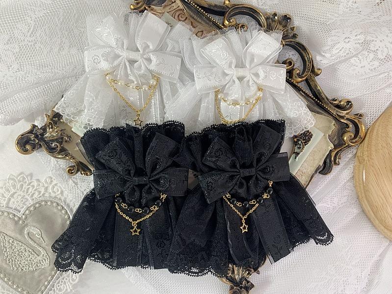 Double Layer Lace Cuffs Elegant Lolita Gloves - image 1