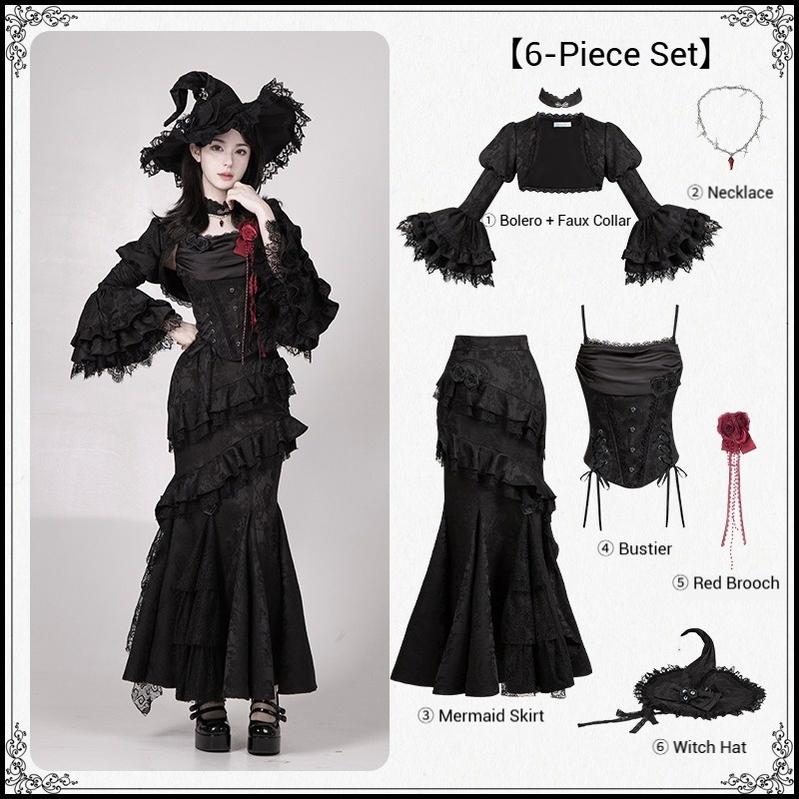 Twilight Witch-Inspired Black Gothic Lolita Skirt Set - image 35
