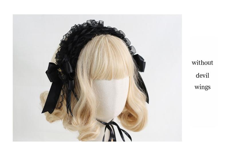 Halloween Gothic Lolita Hairband, Detachable Devil Wings - image 8