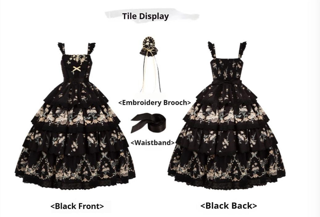 Letter and Poetry - Classic Lolita JSK Suit Four-tiered Twins Dress - image 17