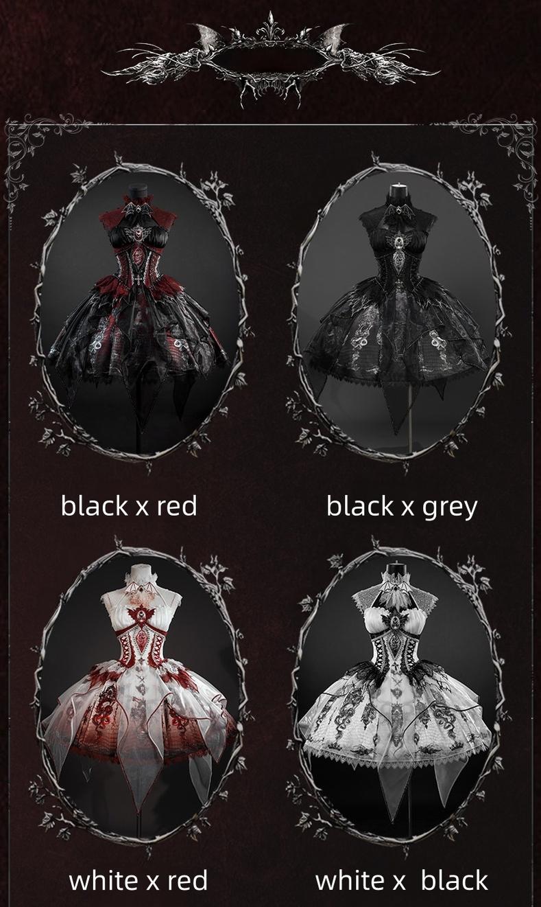 Bone Dragon - Gothic Lolita Corset JSK Dress Set with Embroidery - image 6