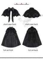Pilgrim - Black Gothic Lolita Cape, Detachable 2-Piece - image 5