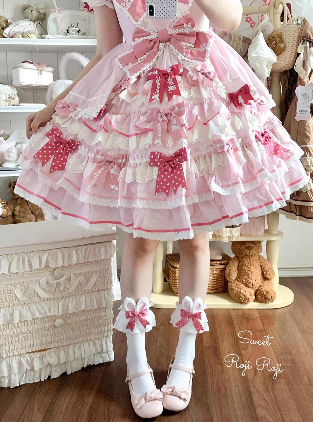 Bunny Ears Polka Dot Sweet Lolita Mid-Calf Socks - image 3
