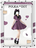 Forest Polka-Dot - Classic Lolita OP Dress With Polka Dots & Pockets - image 16