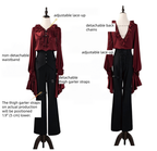 Ouji Lolita V-Line Backless Blouse & Slight Flare Pants - image 7