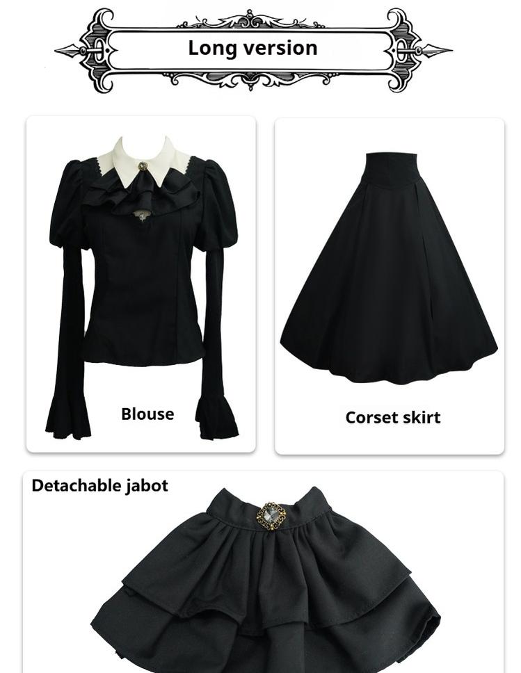 Gothic Lolita OP Dress Nun Style Fishbone Skirt - image 2
