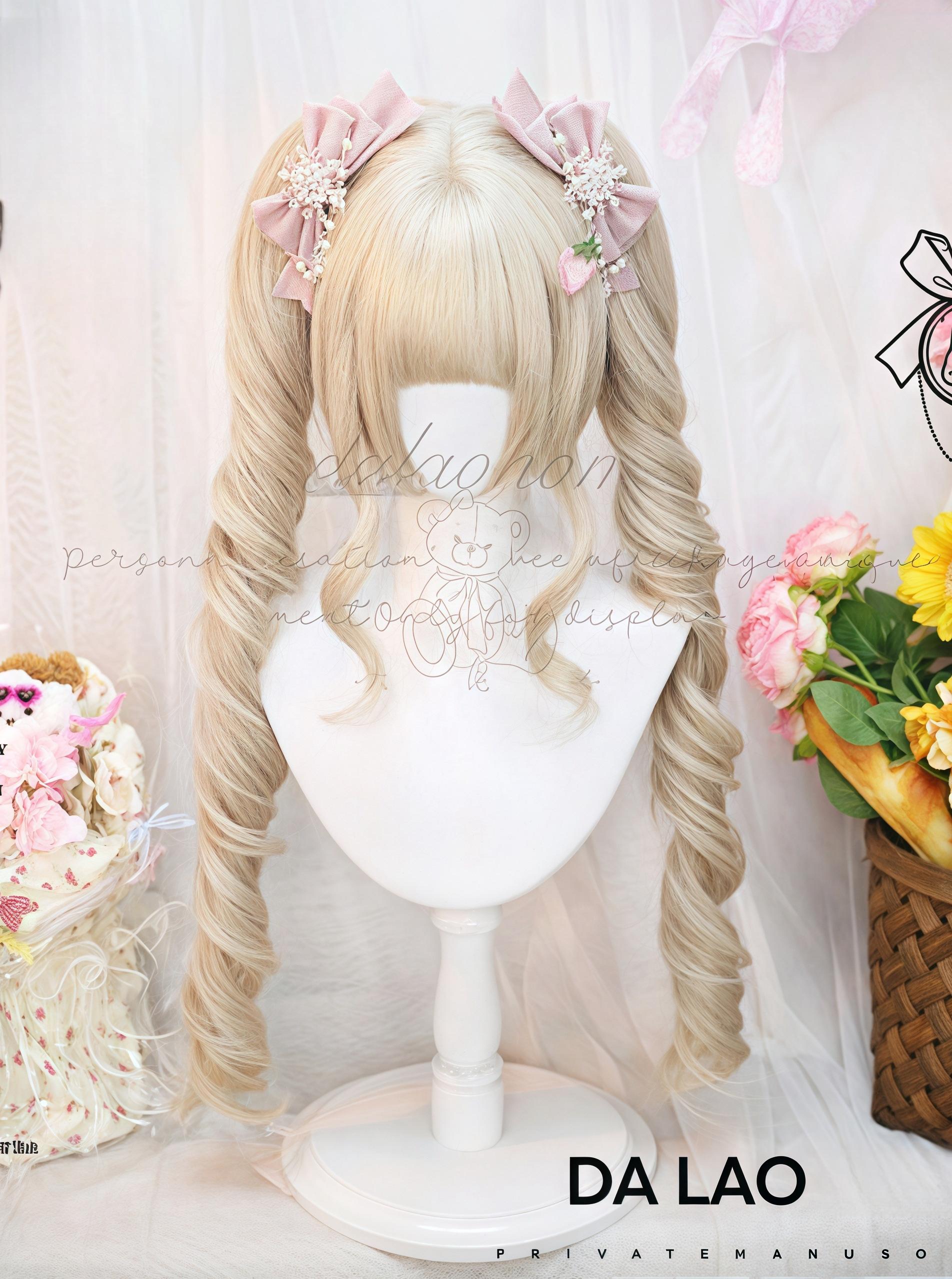Daily Lolita Wig with Roman Roll Twins Tails Multi Color - image 2
