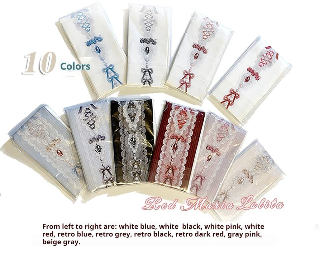 Classic Lolita Tights Baroque Pearl Printed Lolita Pantyhose - image 5