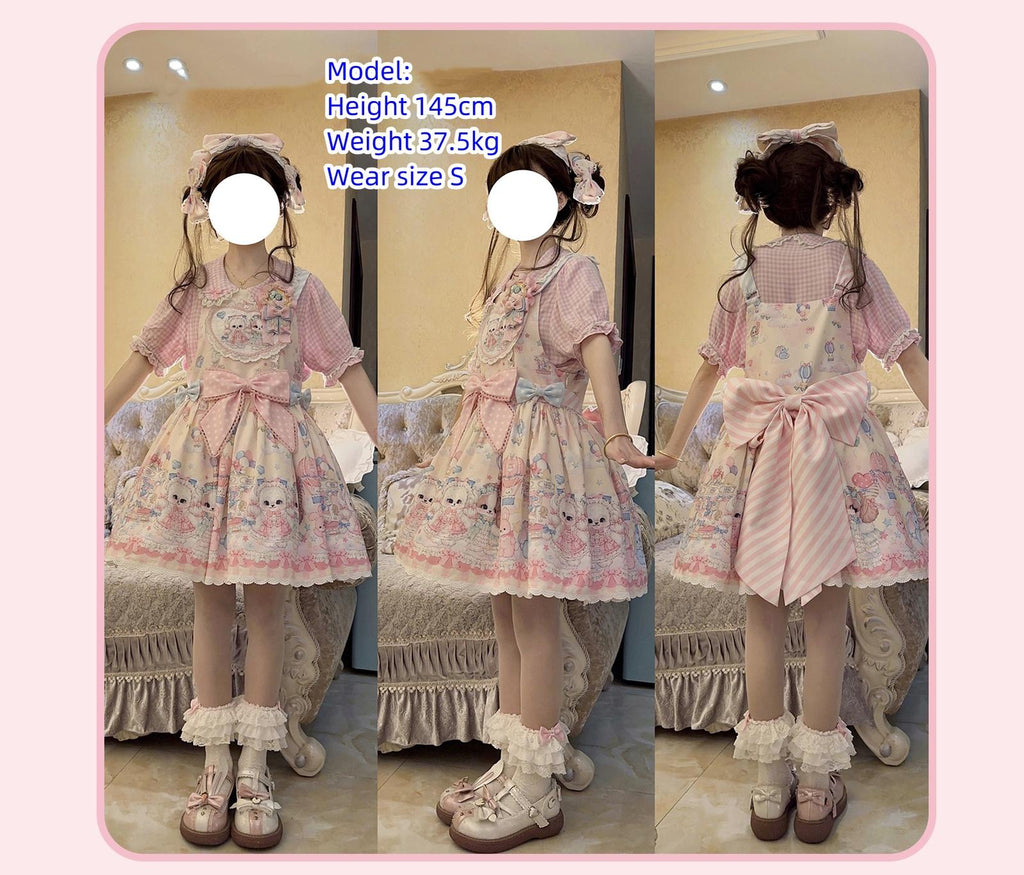 Puppy Parks - Sweet Lolita Kawaii Puppy Lolita Salopette - image 11