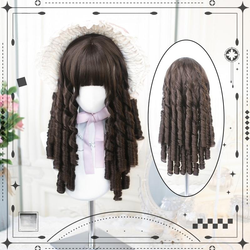 Classic Brown Lolita Wig with Roman Roll - image 2