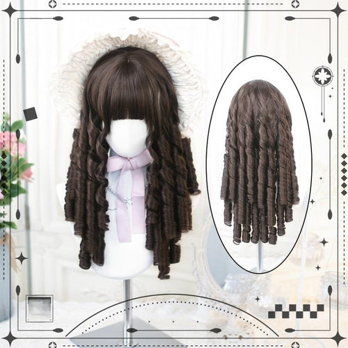 Classic Brown Lolita Wig with Roman Roll - image 2