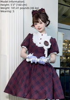 Showa Girl - Classic Lolita Showa Retro Idol Plaid OP Dress - image 5