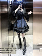 Six-Panel Gothic Lolita JSK Dress with Tiered Ruffles - image 13