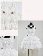 Ballet Maiden - Classic Lolita Four-tiered Hem JSK Dress with Rose Details - image 5