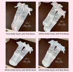 Summer Sweet Lolita Rose Jacquard Bow Socks - image 4