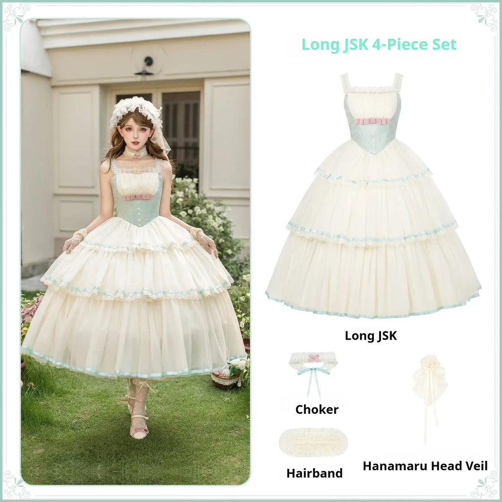 Sea Salt Soda - Classic Lolita Adjustable Corset JSK Dress, Tiered Tulle Hem - image 37