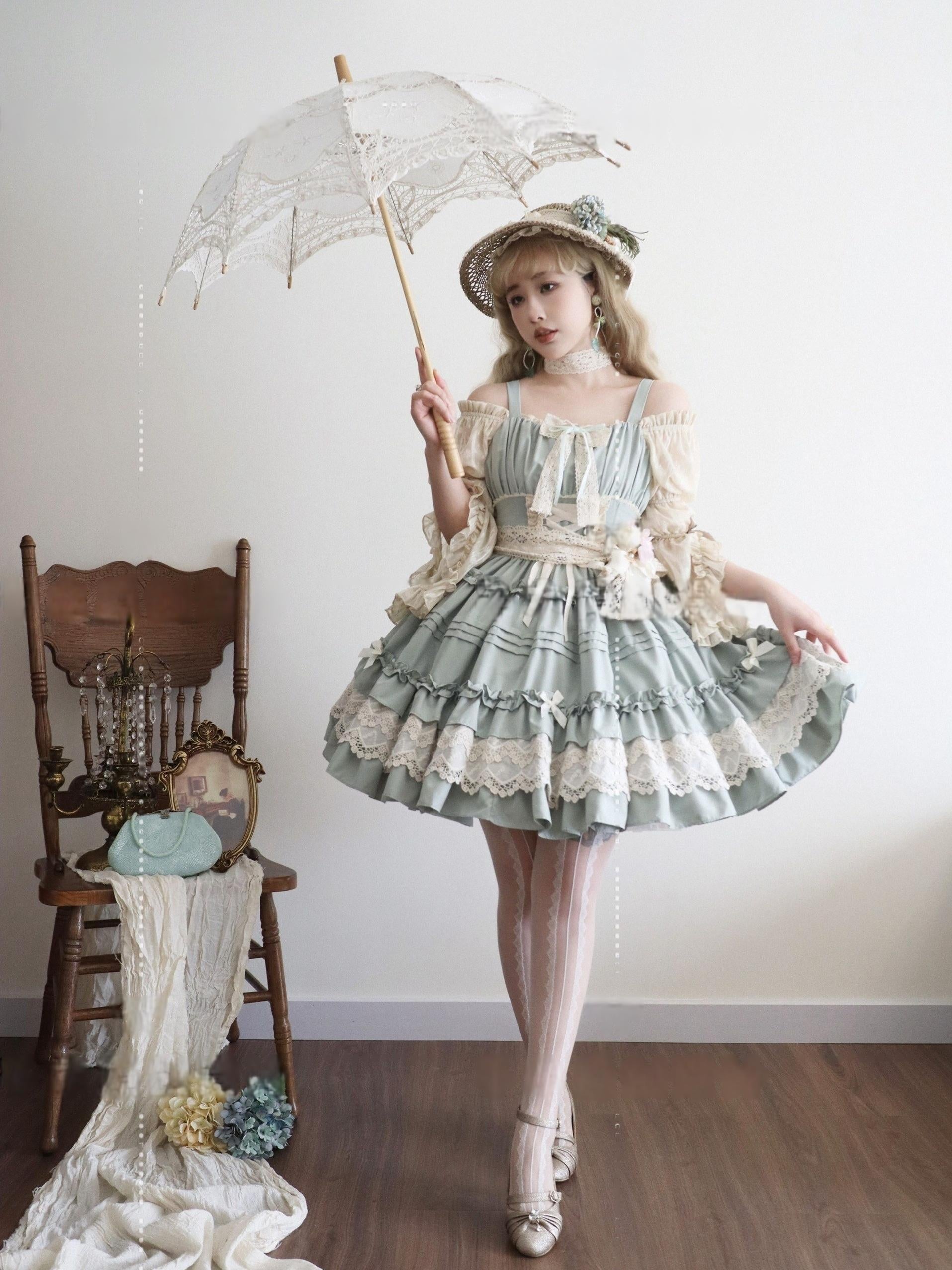 Vivian - Sweet Lolita JSK Doll Lolita Tiered Ruffles Dress - image 4