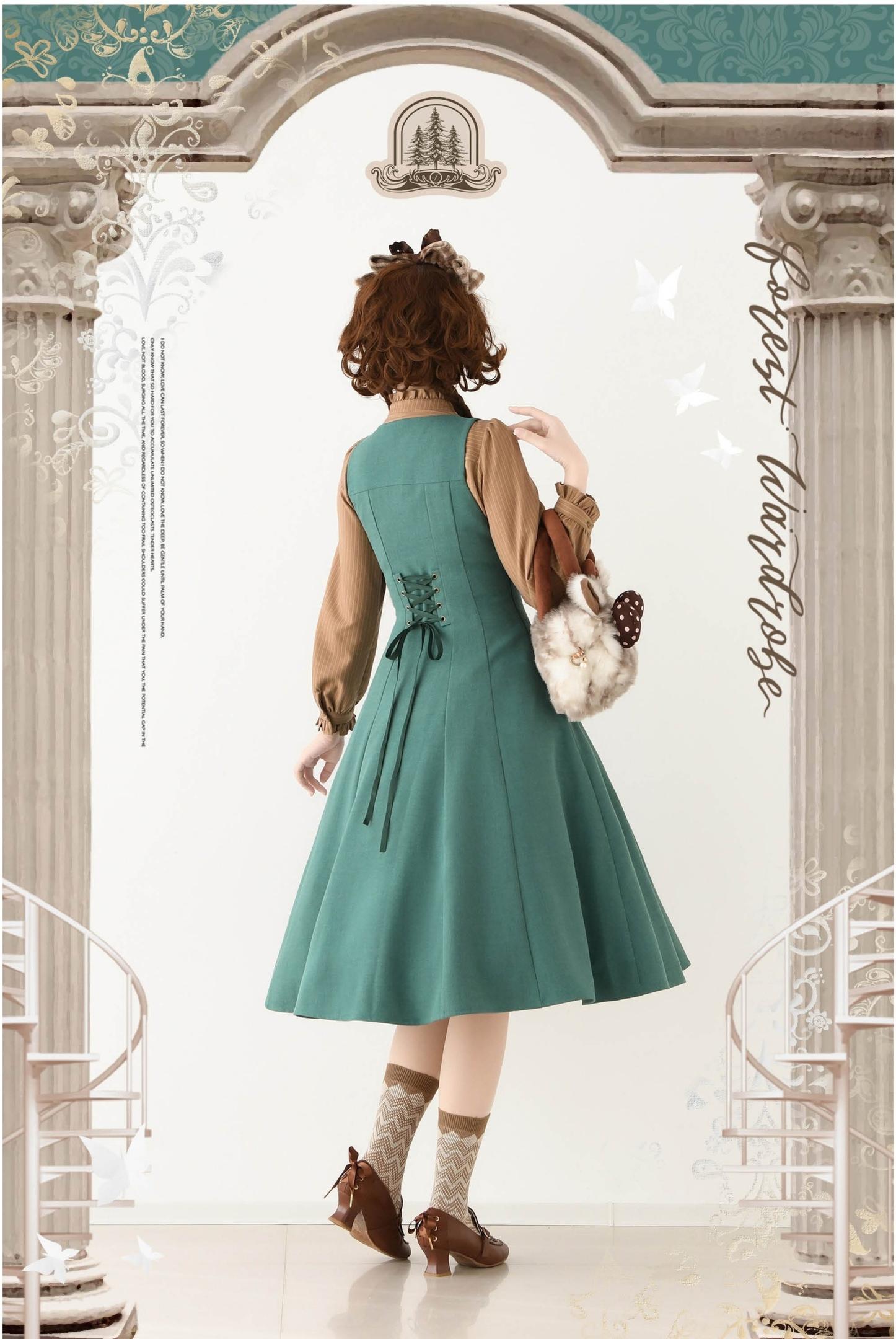 Forest Corridor - Classic Lolita Bust Supporting JSK, Waisted Shirt - image 2