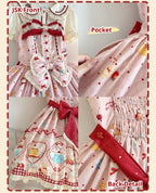 Showa Dessert Showcase - Kawaii Lolita JSK/Salopette Dress Suit, Pudding-Inspired - image 33
