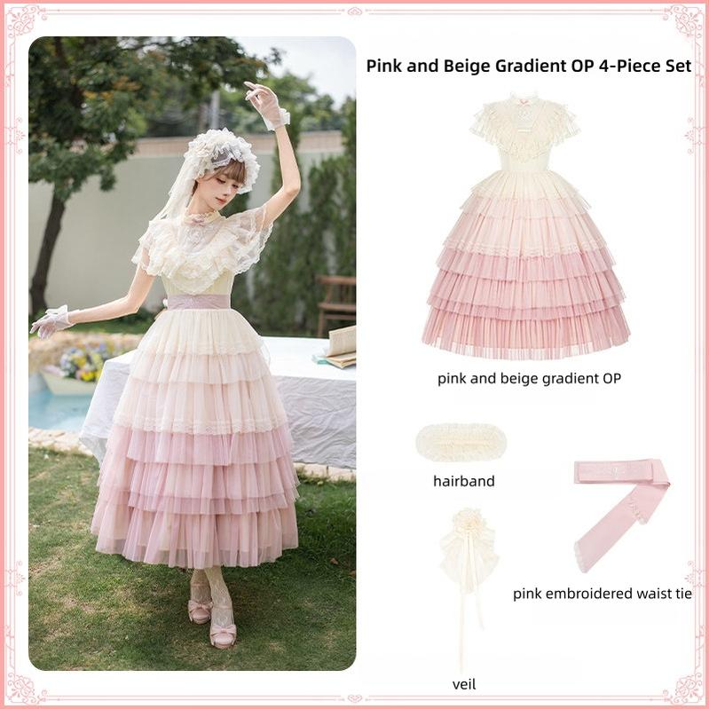True Vow Embroidered Classic Lolita Dress with Layered Gradient Hem and Accessories - image 21
