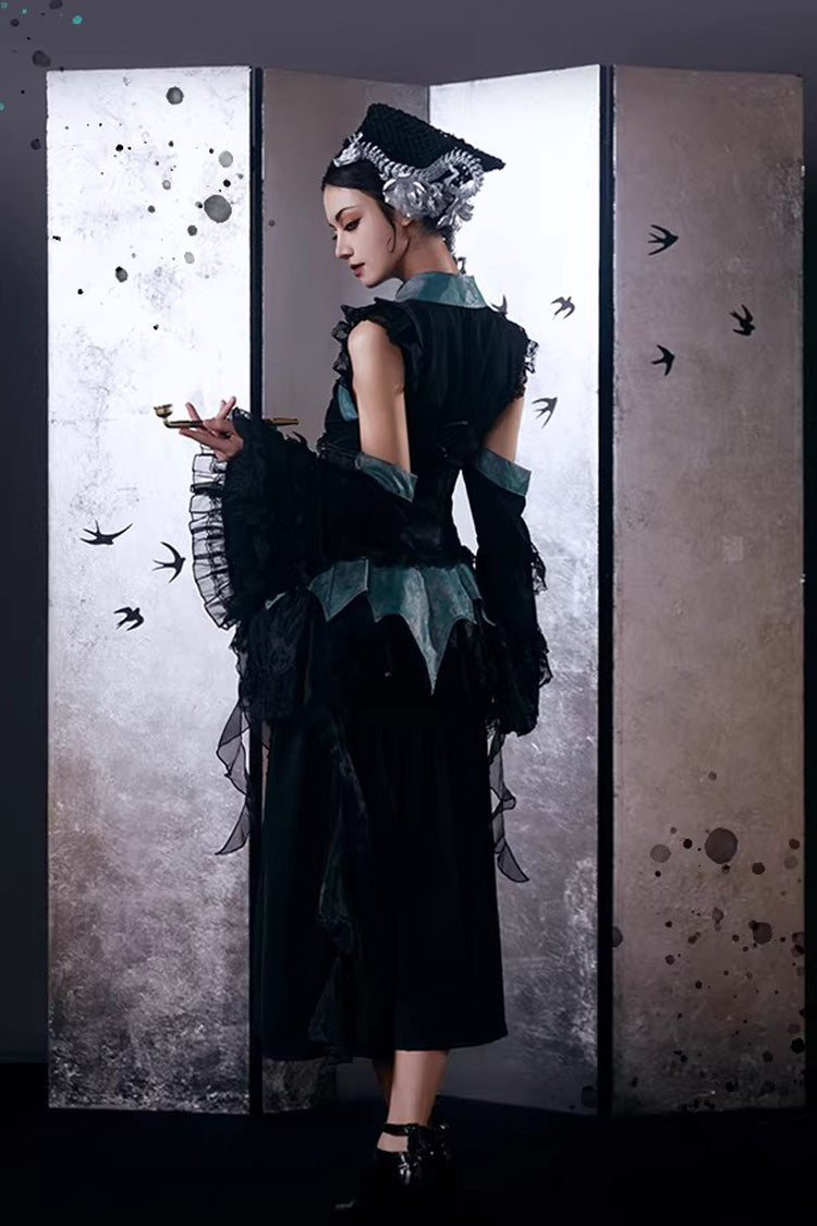 Sky Dragon Gothic Oriental Lolita Skirt Set - image 13