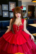 Romantic Rose - Square Collar Sleeveless Ruffled Classic Ballet Lolita Dress - image 7