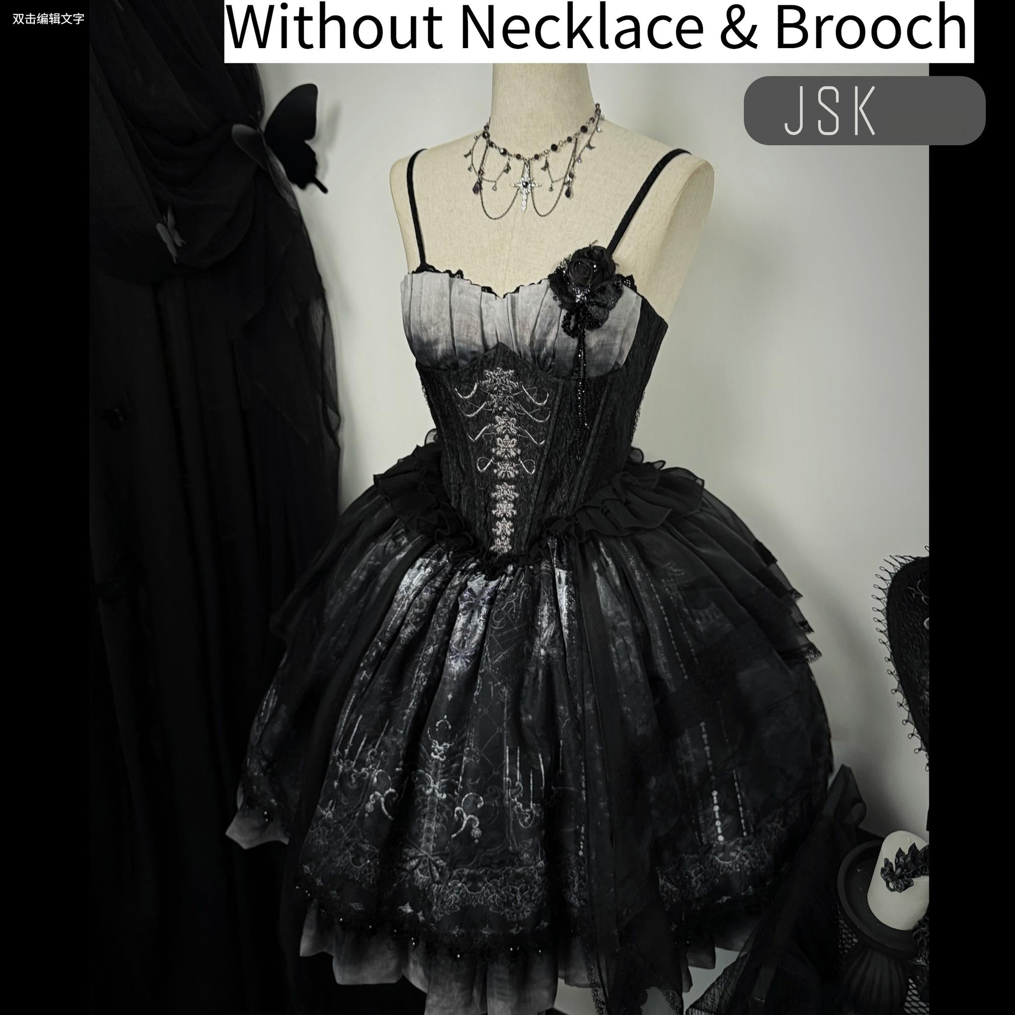 Bone-Eroded Butterfly - Gothic Lolita JSK & SK Set - image 54