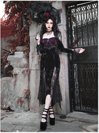 Rose Cemetery - Dark Red Velvet Gothic Lolita Dress - image 11