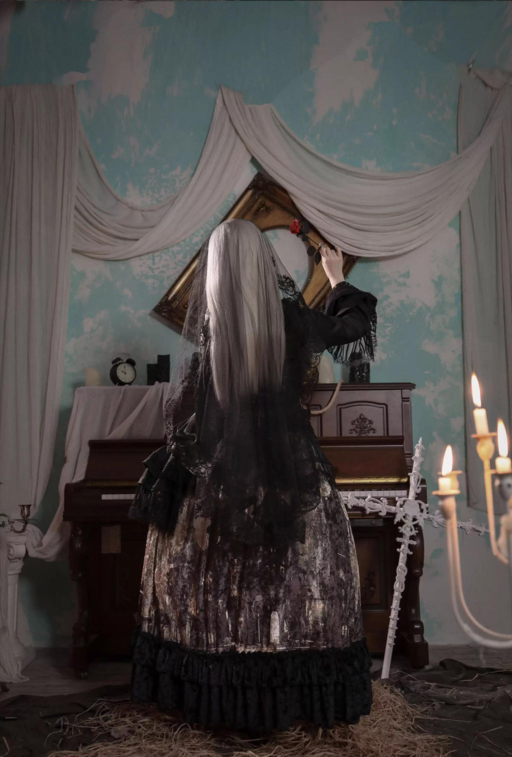Heretic Nun - Halloween Gothic Lolita JSK Dress & Blouse Set - image 11