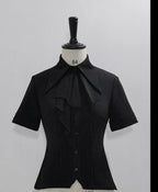 The Dawn of Arrival - Ouji Lolita Fitted Blouse with Detachable Jabot - image 2