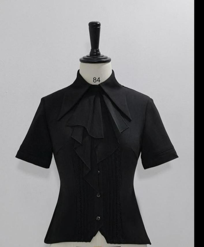 The Dawn of Arrival - Ouji Lolita Fitted Blouse with Detachable Jabot - image 2