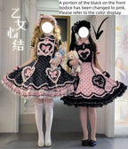 Maiden's Heart Knot - Cotton Old School Lolita Dress, Heart Polka Dot - image 14