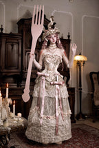 Cupid's Poetry Box Classic Elegant Lolita Long Skirt in Light Brown - image 5