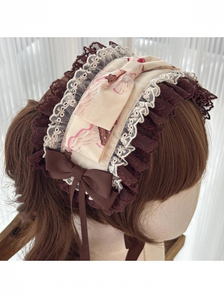Chocolate Bow Lolita Hairband, Hairclips and KC Accessory Set - image 2