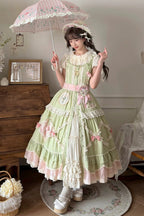 Tulip Blossom Field - Pastoral Sweet Lolita JSK Dress with Belt - image 2