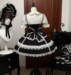 Old Heartache - Cotton Old School Lolita JSK Dress with Bows and Accessories - image 2
