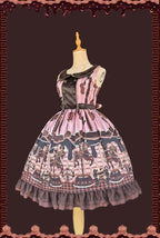 Chocolate Carousel - Peter Pan Collar Old School Lolita JSK Dress, Carousel Print and Accessories - image 10