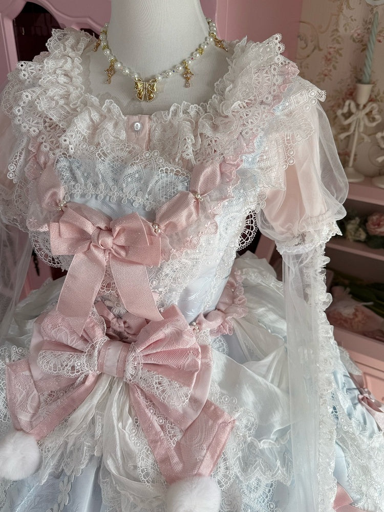 Blush Cotton Doll Shirt with Detachable Lace Puff Sleeves - image 3
