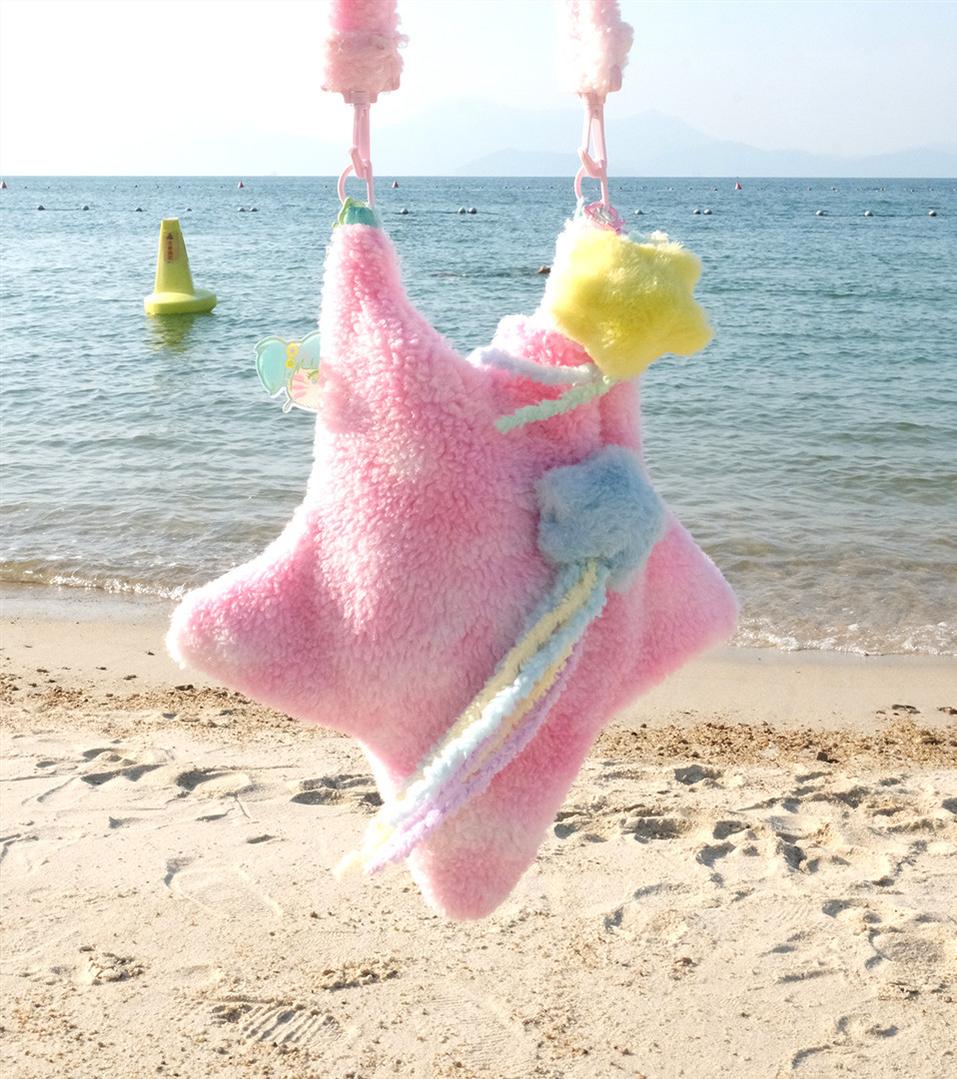 Cute Lolita Bag Cartoon Stars Yellow Plush Bag - image 11