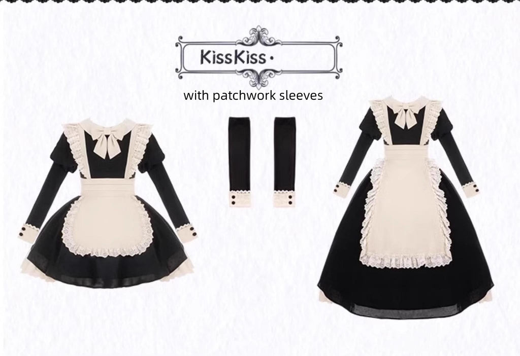 Kiss Kiss - Vintage Maid Lolita OP Dress and Apron - image 40