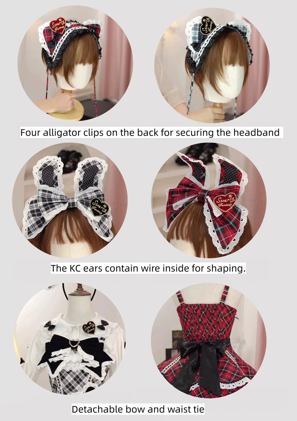 Plus Size Old-School Lolita Plaid JSK and OP Dress and Accessories - image 7