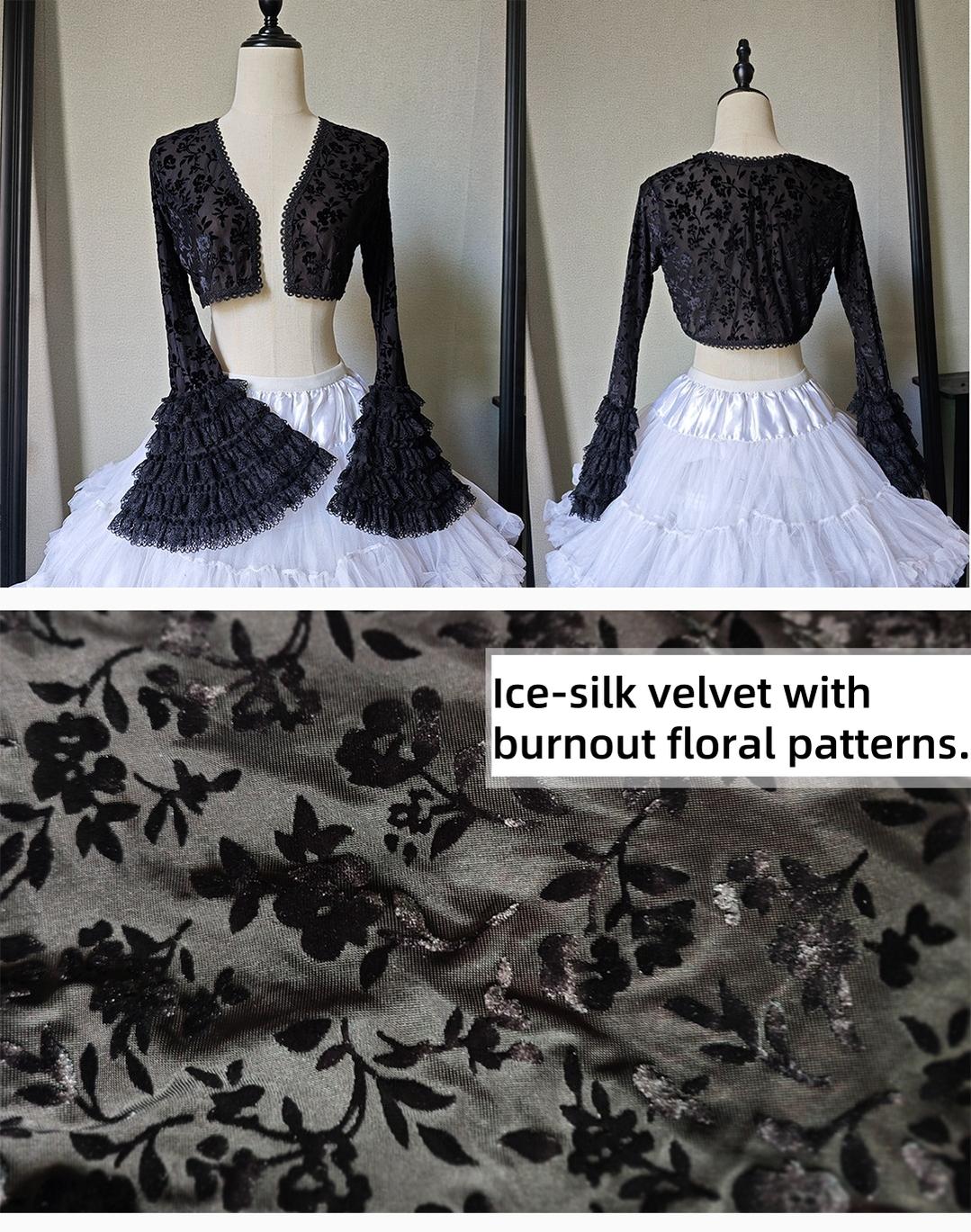 Six-Panel Gothic Lolita JSK Dress with Tiered Ruffles - image 24