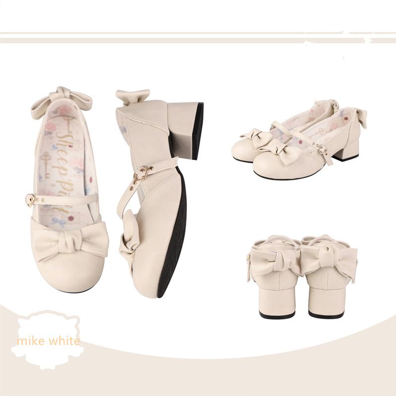 Elegant Lolita Bownot Retro High Heel Shoes - image 11